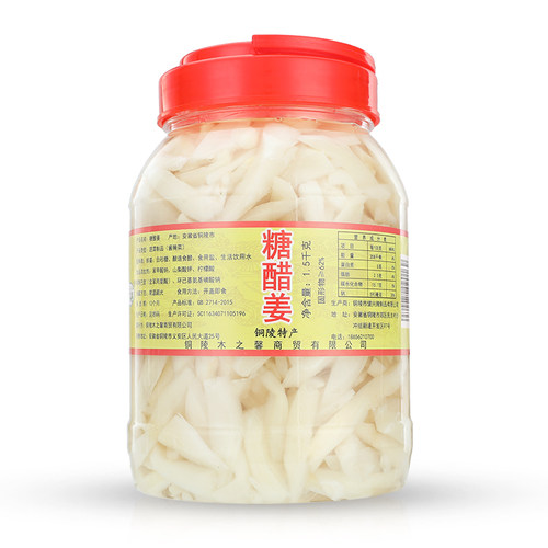 木之馨 铜陵生姜糖醋白姜腌制醋泡嫩姜片仔姜头泡菜姜酸甜姜1500g - 图3