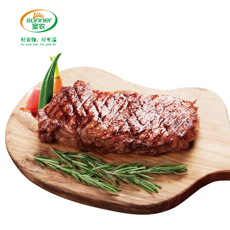 圣农旗舰店SUNNER/圣农原肉整切牛排套餐团购黑椒酱9单片新鲜家庭牛排1350g0