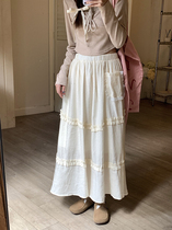 hollyii Faith small crowdwood Agaric Side Cake Skirt Lace Big Bag Half Body Dress Mid 2023 new