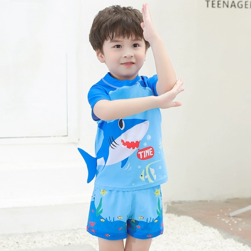 Детский купальник для мальчиков, летние раздельные детские быстросохнущие штаны, комплект для плавания, снаряжение, подходит для подростков