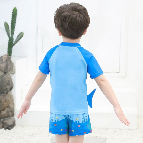 Детский купальник для мальчиков, летние раздельные детские быстросохнущие штаны, комплект для плавания, снаряжение, подходит для подростков