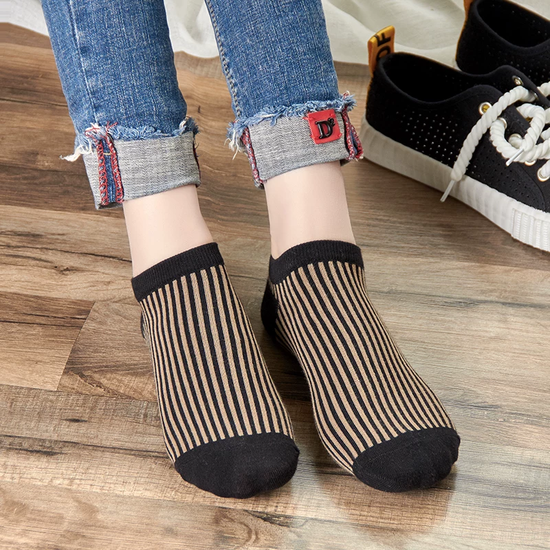 Нескользящие летние тонкие милые невидимые носки, городской стиль