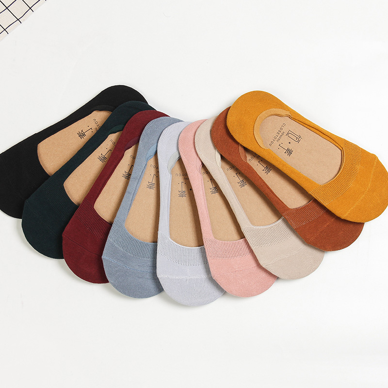 女短袜浅口纯色棉日系春秋冬船袜套 恒素内衣短袜/打底袜/丝袜/美腿袜