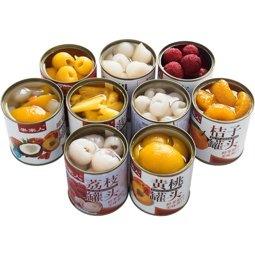 新鲜水果罐头混合整箱商用糖水荔枝枇杷橘子杨梅菠萝什锦椰果黄桃-图3