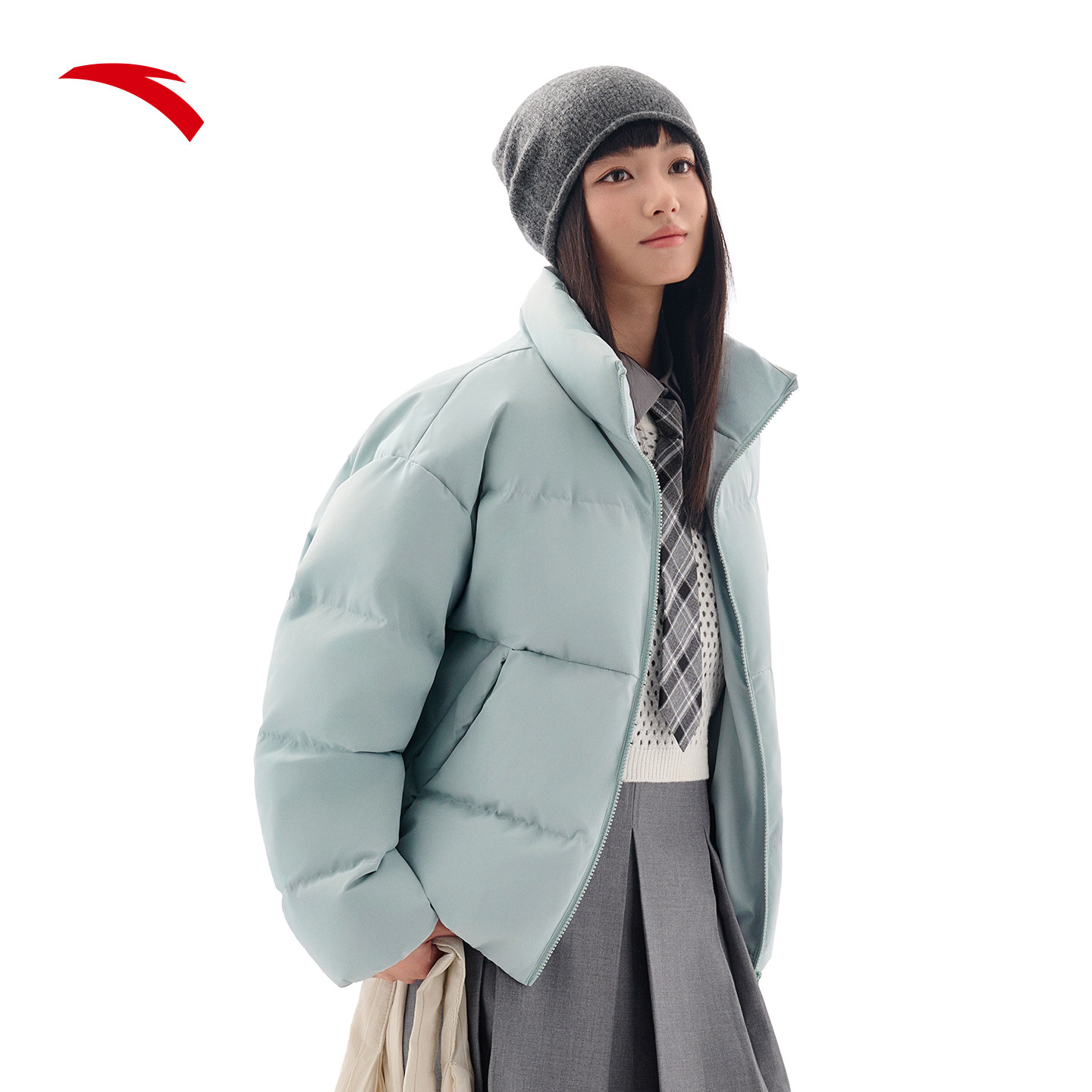 安踏面包羽绒 | 无氟防泼水短羽绒服女立领面包服冬季外套,淘宝优惠券,粉丝福利购,淘宝优惠卷