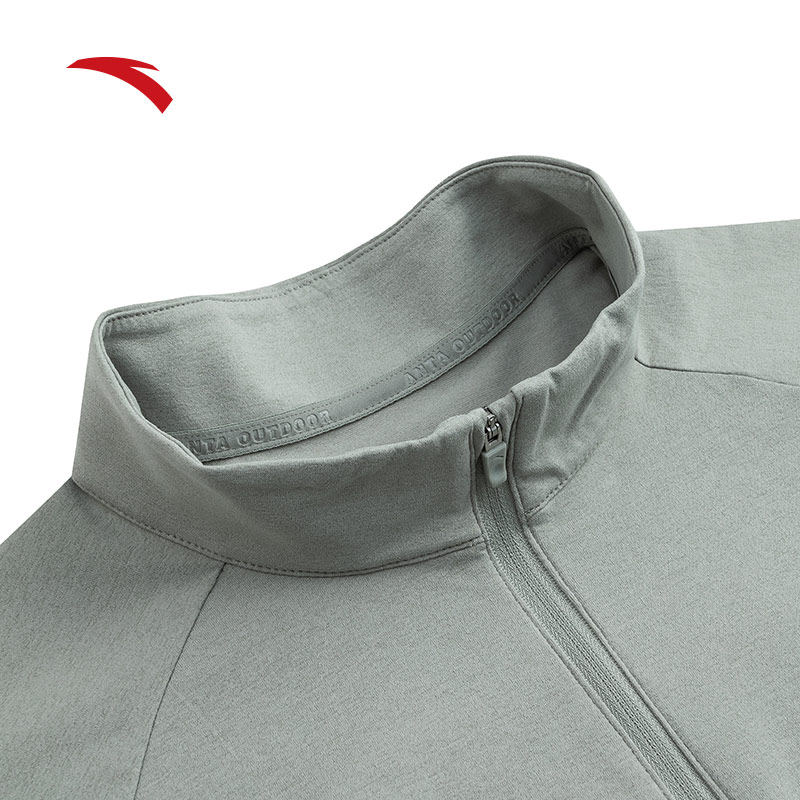 安踏长袖t恤男秋冬季户外半拉链立领透气运动上衣152446404,淘宝优惠券,粉丝福利购,淘宝优惠卷