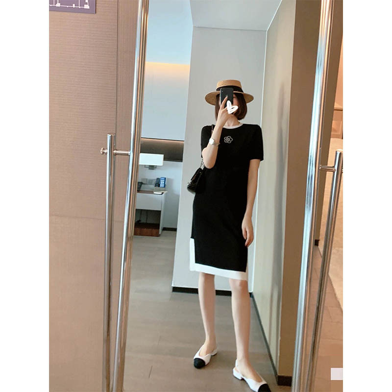 AMT 小香款冰丝连衣裙2023年夏季法式高级感气质显瘦薄款小黑裙女 - 图3