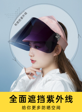 空顶大檐夏季百搭遮脸防晒帽子