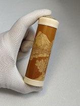 Qi with Liangliang Intangible Cultural Heritage Remain Bamboo Carved Pure Handmade Bamboo Carved Bamboo Sandstone Jars Jars Lacek Subbox