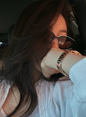 桔里辣妹黑白熊猫拼色个性太阳镜