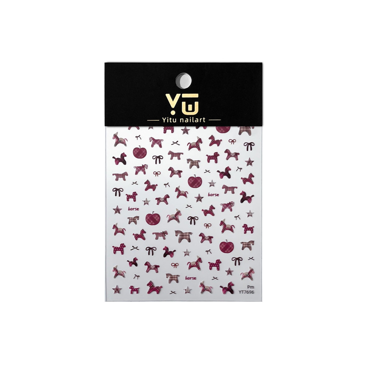 新年美甲贴纸平面格纹小马贴纸红色复古美甲新年款可爱贴纸饰品,淘宝优惠券,粉丝福利购,淘宝优惠卷