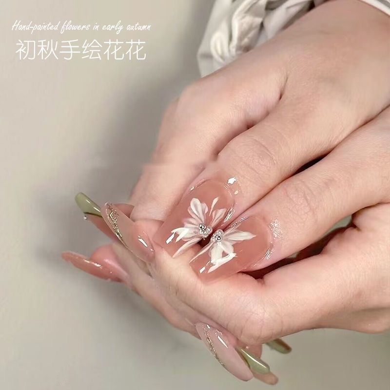 网红新款白色冰花山茶花美甲贴纸爆款樱花卉贴纸小图案背胶指甲贴,淘宝优惠券,粉丝福利购,淘宝优惠卷