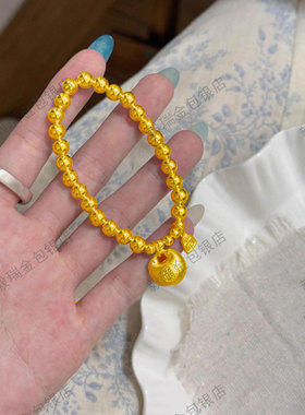 黄金福字锁包手链女轻奢转运珠金包银时尚高级感串珠手饰