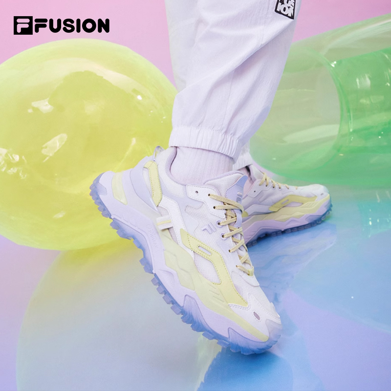 FILA FUSION斐乐潮牌女鞋BIANCO硬糖鞋2024新款跑步鞋厚底老爹鞋-图1