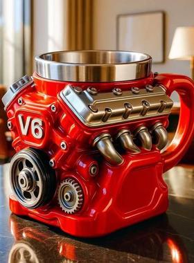 跨境Retro Engine Coffee Mug新款发动机V8发动机杯子马克杯装饰
