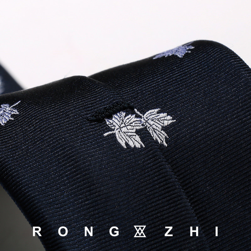 戎致RONGZHI 领带男韩版学生潮流百搭休闲6cm个性藏青色枫叶提花,淘宝优惠券,粉丝福利购,淘宝优惠卷