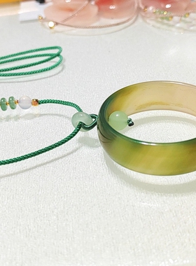 天然东陵玉玛瑙毛衣链平安扣圆圆满满送妈妈好礼物手工编织项链