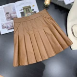 Зимняя мини-юбка, юбка в складку, 2023, высокая талия