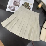 Зимняя мини-юбка, юбка в складку, 2023, высокая талия
