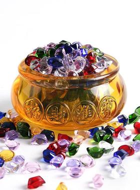 2026彩色水晶琉璃元宝招财开业礼品七宝石开小银元宝供曼扎供佛聚