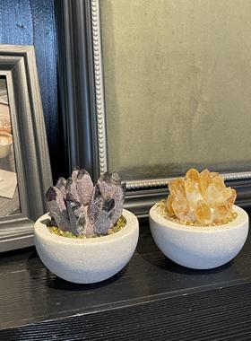 2026天然水晶柱招财聚宝盆高级水晶消磁净化碗家居桌面摆件礼物