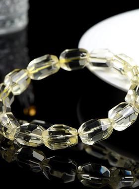 2026天然柠檬黄水晶随型手串柠檬水晶切面随形手链 厂家直销货源