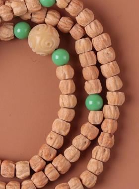 2026精品热振百香籽手串女藏式多圈长串菩提跑环莲花吊坠流苏念珠