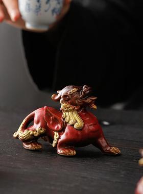 2026陶瓷招财貔貅一对茶宠摆件工艺品中式办公室桌面家居客厅桌面
