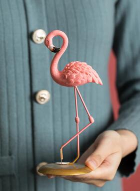 2026北欧ins轻奢火烈鸟桌面摆件家居酒柜办公室婚房装饰品创意小