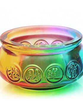 2026水晶聚宝盆摆件大中小号招财元宝黄水晶球客厅办公室装饰品