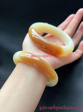 2026精彷且末山料金山矿金红糖糖粉手镯枣红糖蜜糖手镯黄龙玉手镯