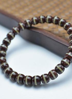 2026正宗紫金鼠菩提根老料一线天镶蜜蜡单圈手串工精品原色高密六