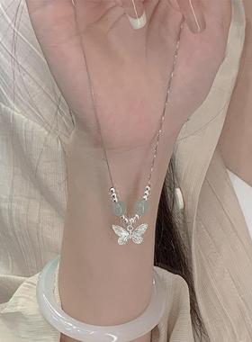 2026新中式国风仿和田玉蝴蝶项链轻奢小众高级感锁骨链女新款爆款