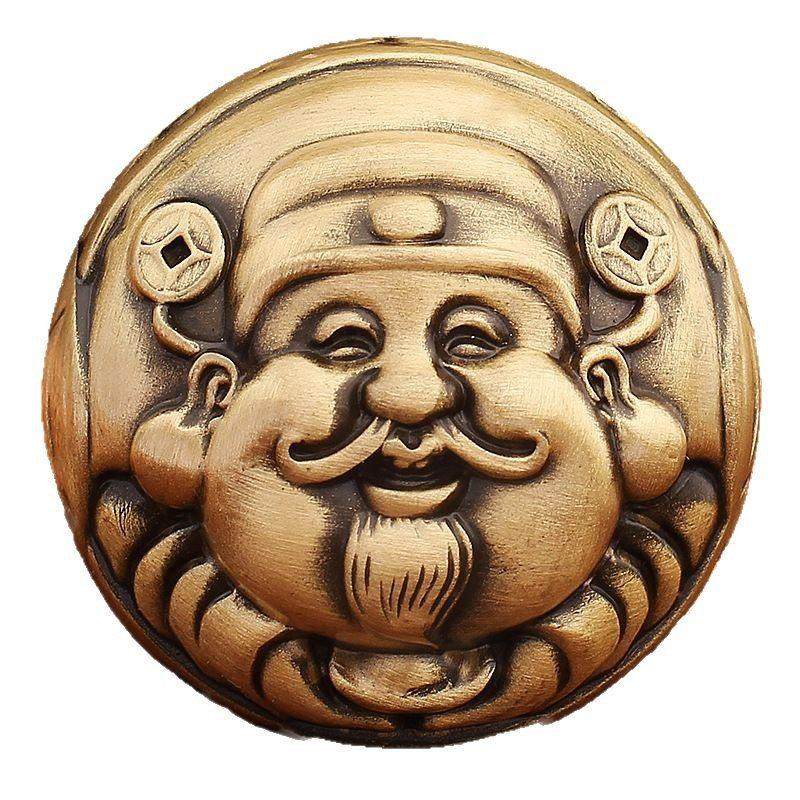 2026黄铜财神爷手球摆件实心铜手把件文玩手球手盘玩件创意礼品工,淘宝优惠券,粉丝福利购,淘宝优惠卷