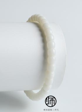 2026羊脂玉天然新疆且末山流水羊脂白玉和田玉精工直切手串6mm