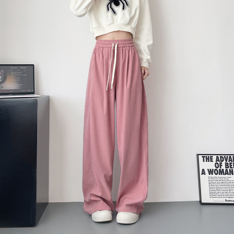 大码阔腿裤女冬季高腰抽绳宽松显瘦拖地裤胖mm加绒加厚垂感休闲裤,淘宝优惠券,粉丝福利购,淘宝优惠卷