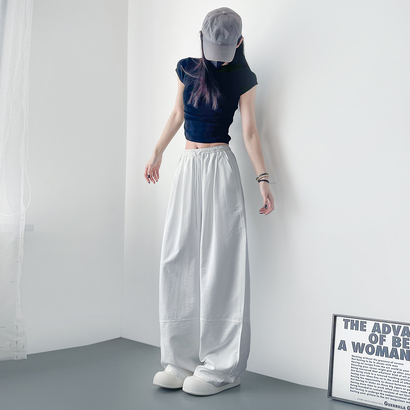 冰丝速干阔腿裤女2026春季新款垂感宽松胖mm大码显瘦薄款山本裤子,淘宝优惠券,粉丝福利购,淘宝优惠卷