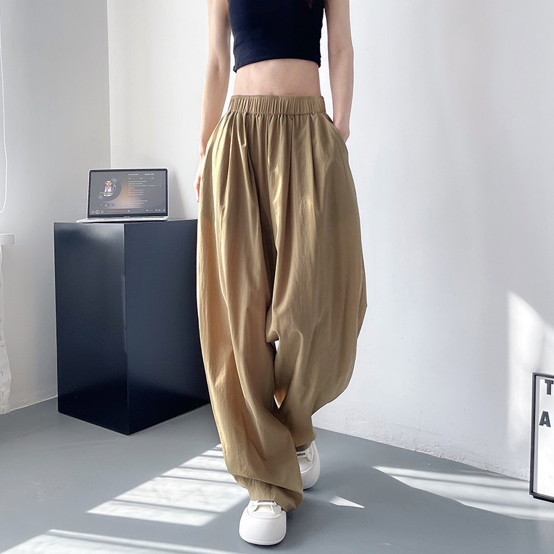 大码冰丝速干阔腿裤女夏季胖mm宽松显瘦薄款休闲裤高腰直筒长裤子,淘宝优惠券,粉丝福利购,淘宝优惠卷