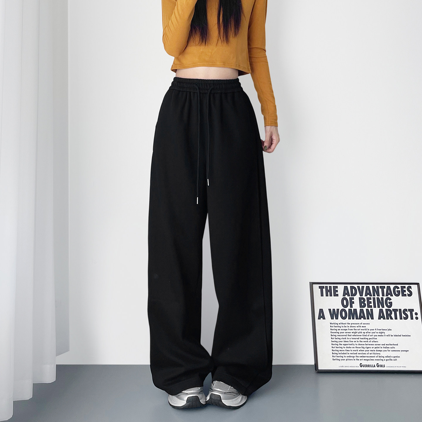 美式高腰显瘦运动阔腿裤女春季新款大码胖mm显瘦200斤直筒香蕉裤,淘宝优惠券,粉丝福利购,淘宝优惠卷