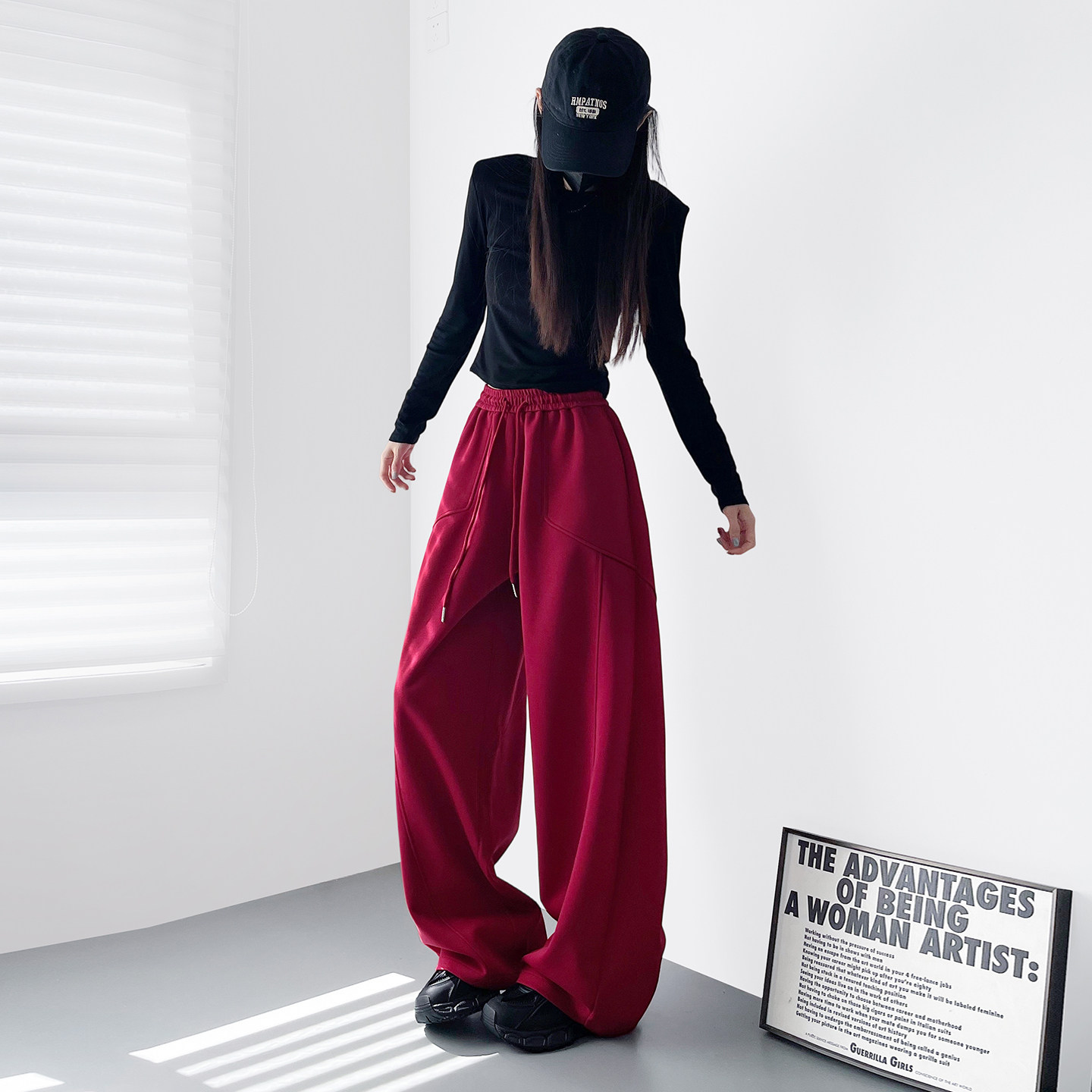 高腰弯刀裤冬季大码女胖mm显瘦宽松直筒裤梨形身材遮肉香蕉阔腿裤,淘宝优惠券,粉丝福利购,淘宝优惠卷