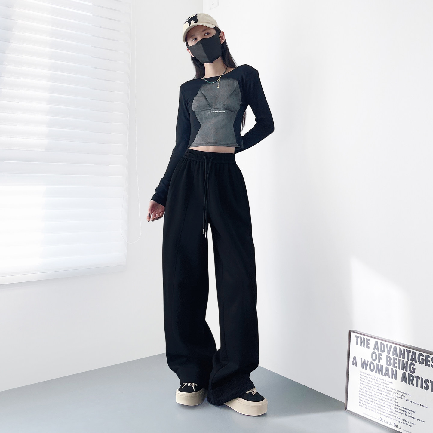 大码胖mm奶芙软糯阔腿裤女春季新款梨形身材显瘦慵懒香蕉弯刀卫裤,淘宝优惠券,粉丝福利购,淘宝优惠卷