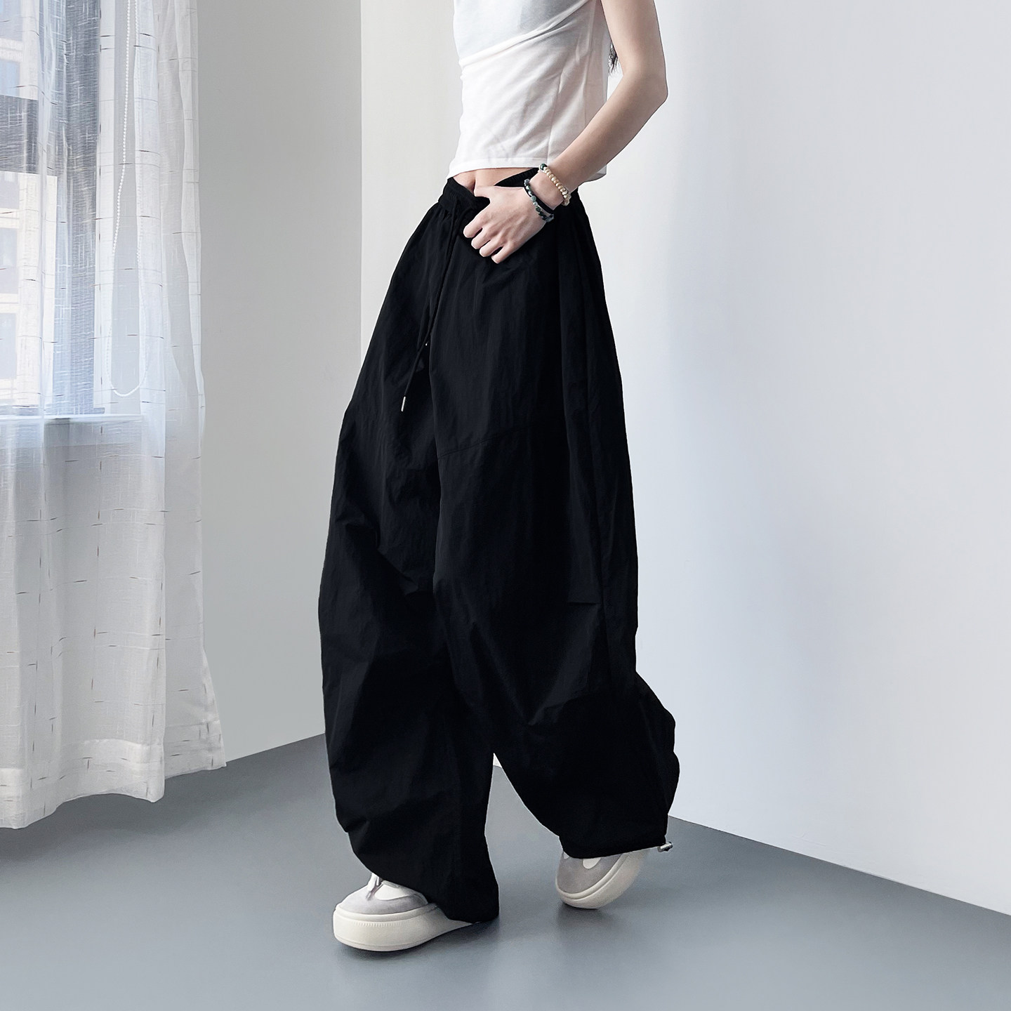 大码显瘦胖mm运动阔腿裤女春季轻薄梨形身材跳舞运动冰丝速干裤子,淘宝优惠券,粉丝福利购,淘宝优惠卷