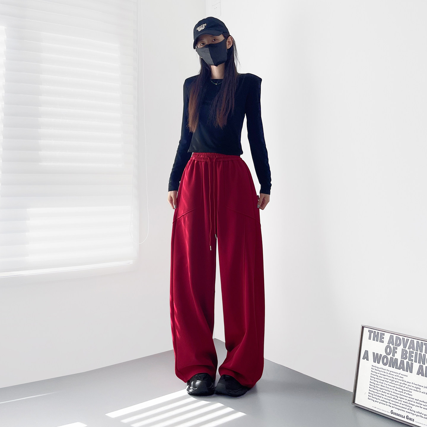 高腰弯刀裤冬季大码女胖mm显瘦宽松直筒裤梨形身材遮肉香蕉阔腿裤,淘宝优惠券,粉丝福利购,淘宝优惠卷