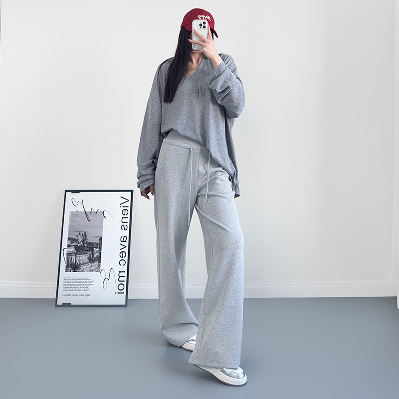 大码休闲裤女2025春季新款胖mm高腰螺纹阔腿裤宽松显瘦遮肉拖地裤,淘宝优惠券,粉丝福利购,淘宝优惠卷