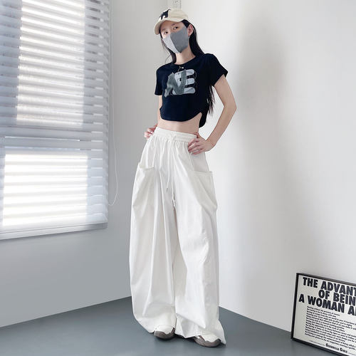 姜黄色设计感大码松弛感胖mm2026夏季新款高腰遮肉显瘦弯刀拖地裤 - 图2