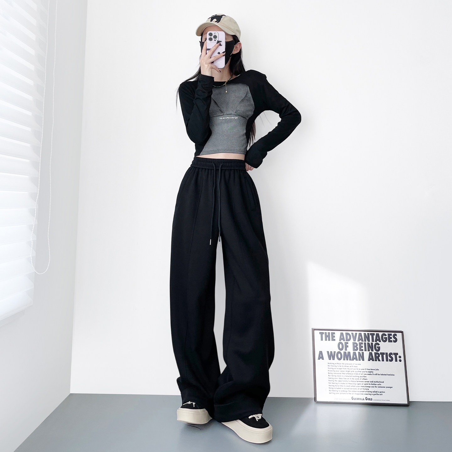 大码胖mm奶芙软糯阔腿裤女春季新款梨形身材显瘦慵懒香蕉弯刀卫裤,淘宝优惠券,粉丝福利购,淘宝优惠卷