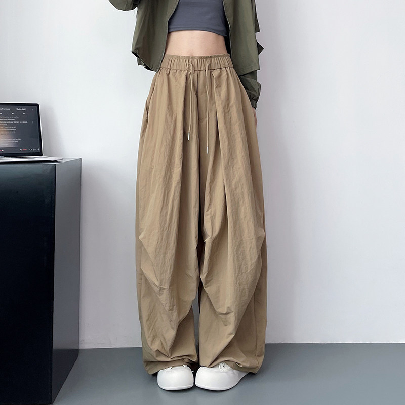 阔腿裤女秋季大码胖mm高腰宽松显瘦遮胯拖地裤垂感蓬松直筒休闲裤,淘宝优惠券,粉丝福利购,淘宝优惠卷