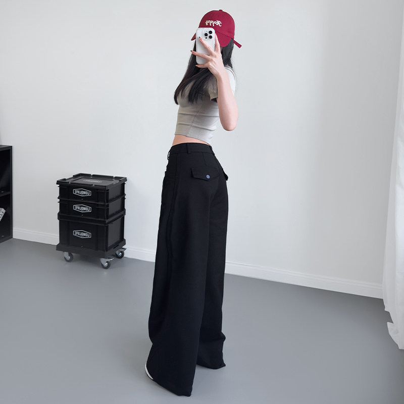 梨形身材阔腿裤女2025春季大码胖mm宽松显腿休闲裤高腰遮肉拖地裤,淘宝优惠券,粉丝福利购,淘宝优惠卷