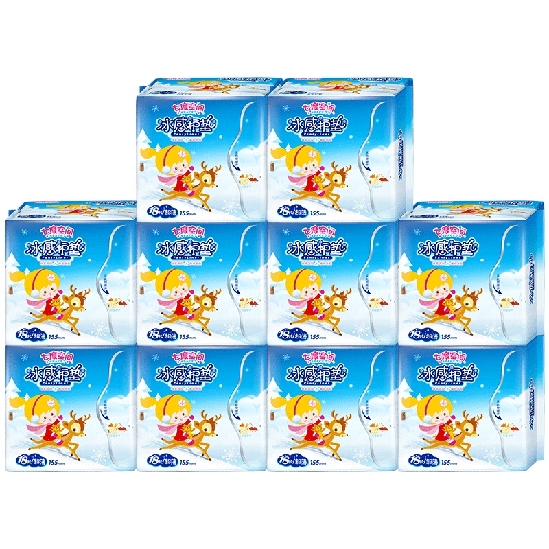 七度空间少女纯棉冰感薄荷卫生巾 碧轩家居护垫