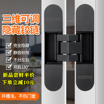 Dark hinge Outer open three-dimensional dark hide cross hinge 180 degrees hydraulic heavy indoor door invisible door hinge mute